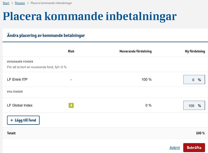 LF - Pension- Adam V - Ändring