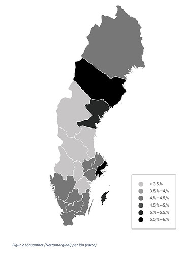 Lönsamhet (Nettomarginal) per län (karta)