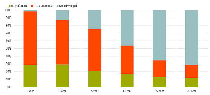 Active Equity Managers' Year-End Outcomes (%)