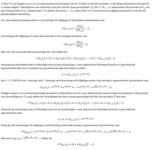 Leveraged Return - Derivation