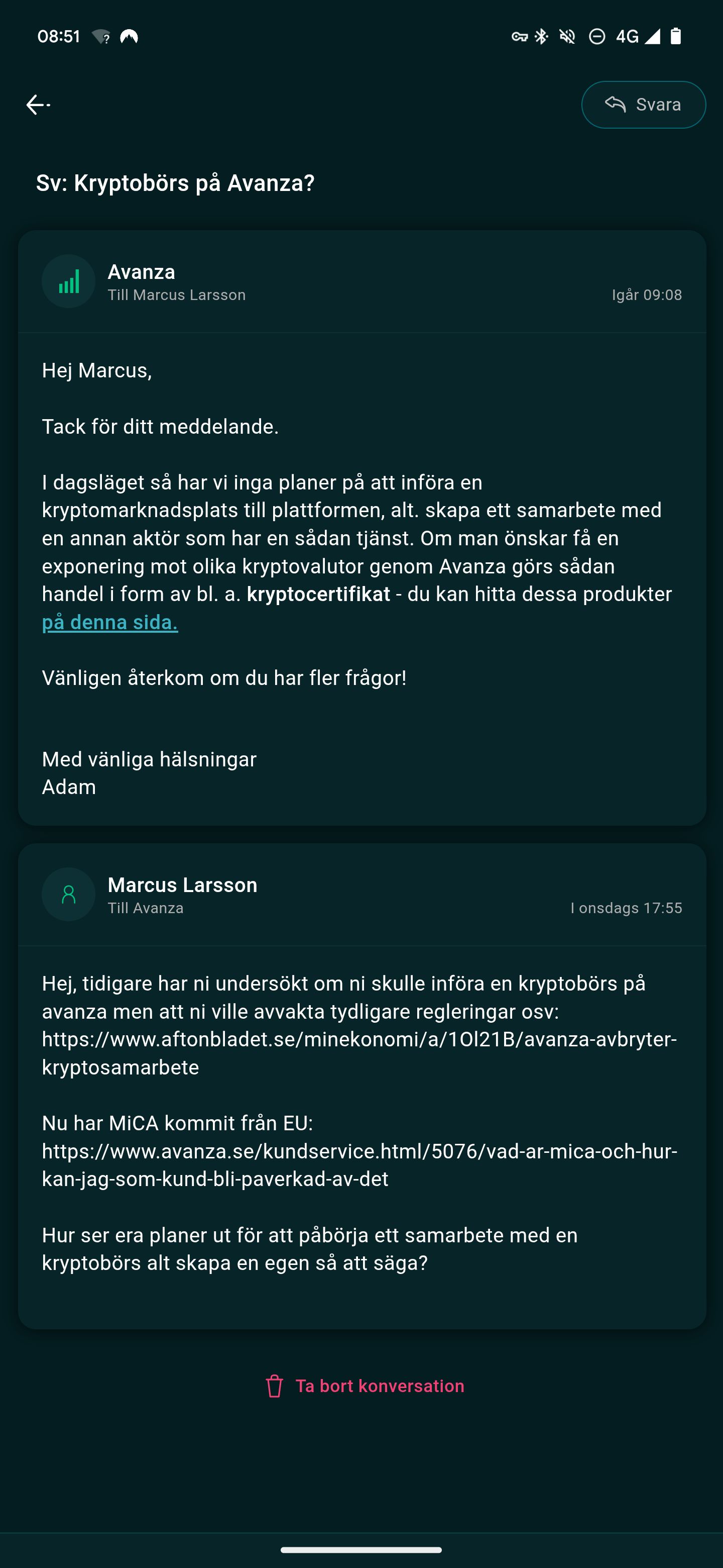 Avanza kryptobörs - Bitcoin och krypto - RikaTillsammans Forumet