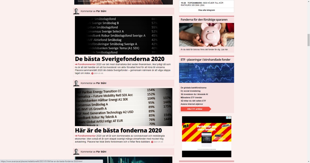 Vanliga artiklar i januari varje år - bästa fonderna föregående år