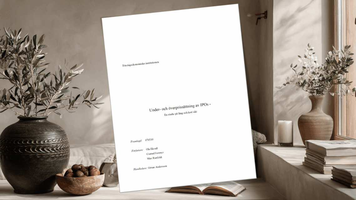 Genomgång av svenska börsnoteringar 1981-2006