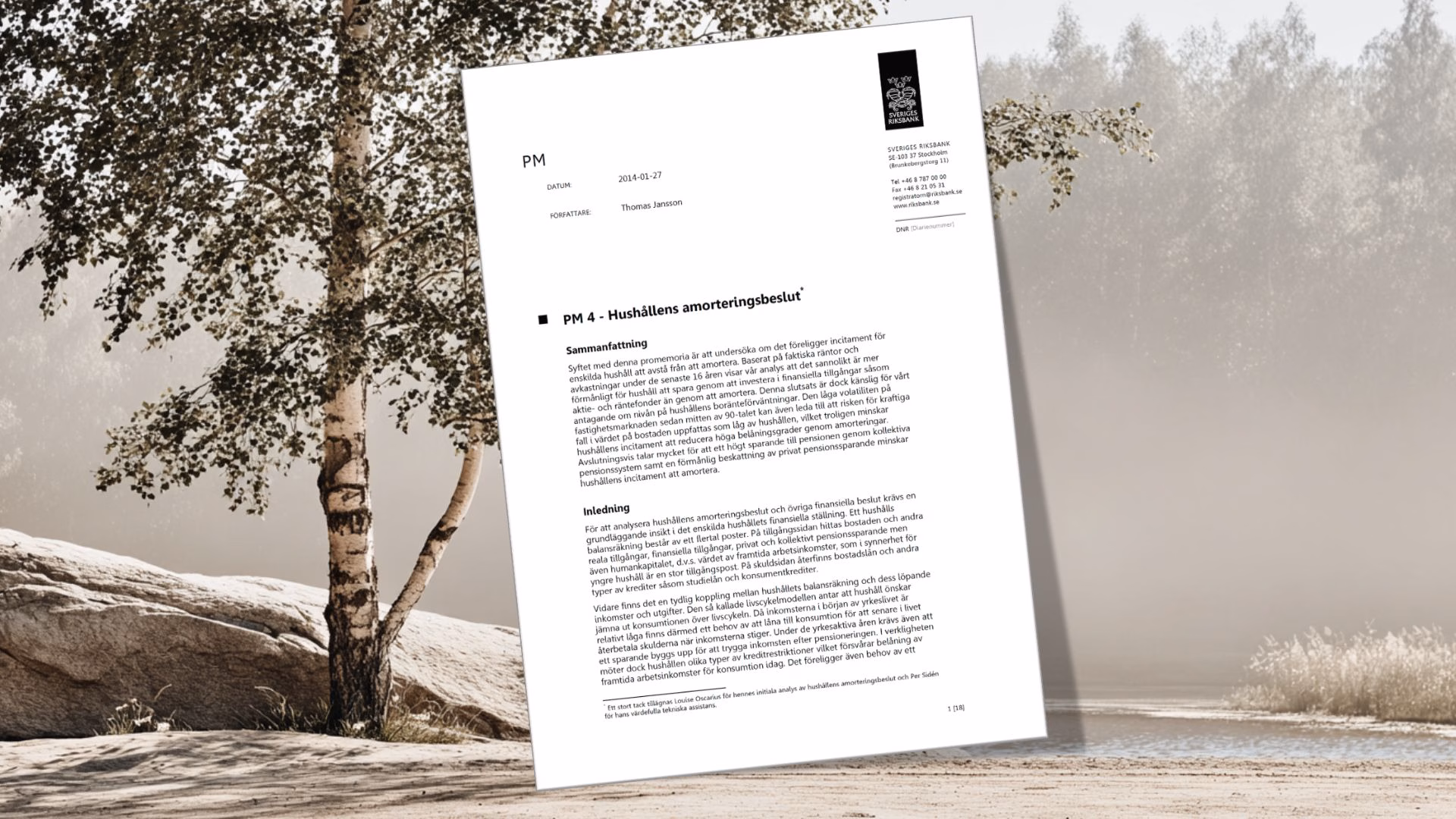 PM 4 - Hushållens amorteringsbeslut