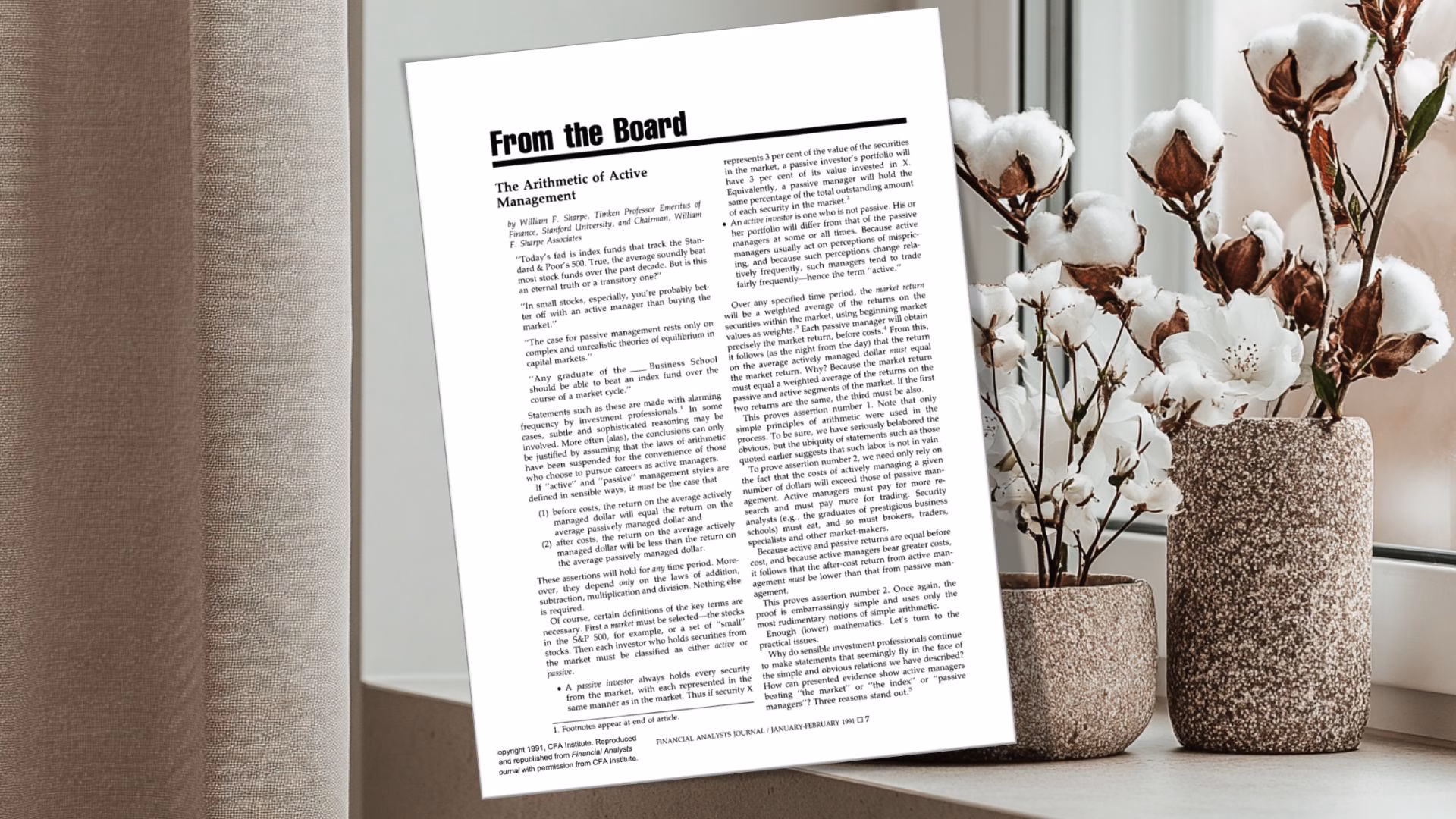 The Arithmetic of Active Management