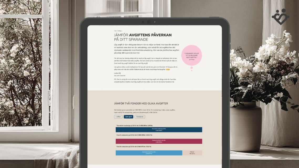 Jämför avgiftens påverkan på ditt sparande