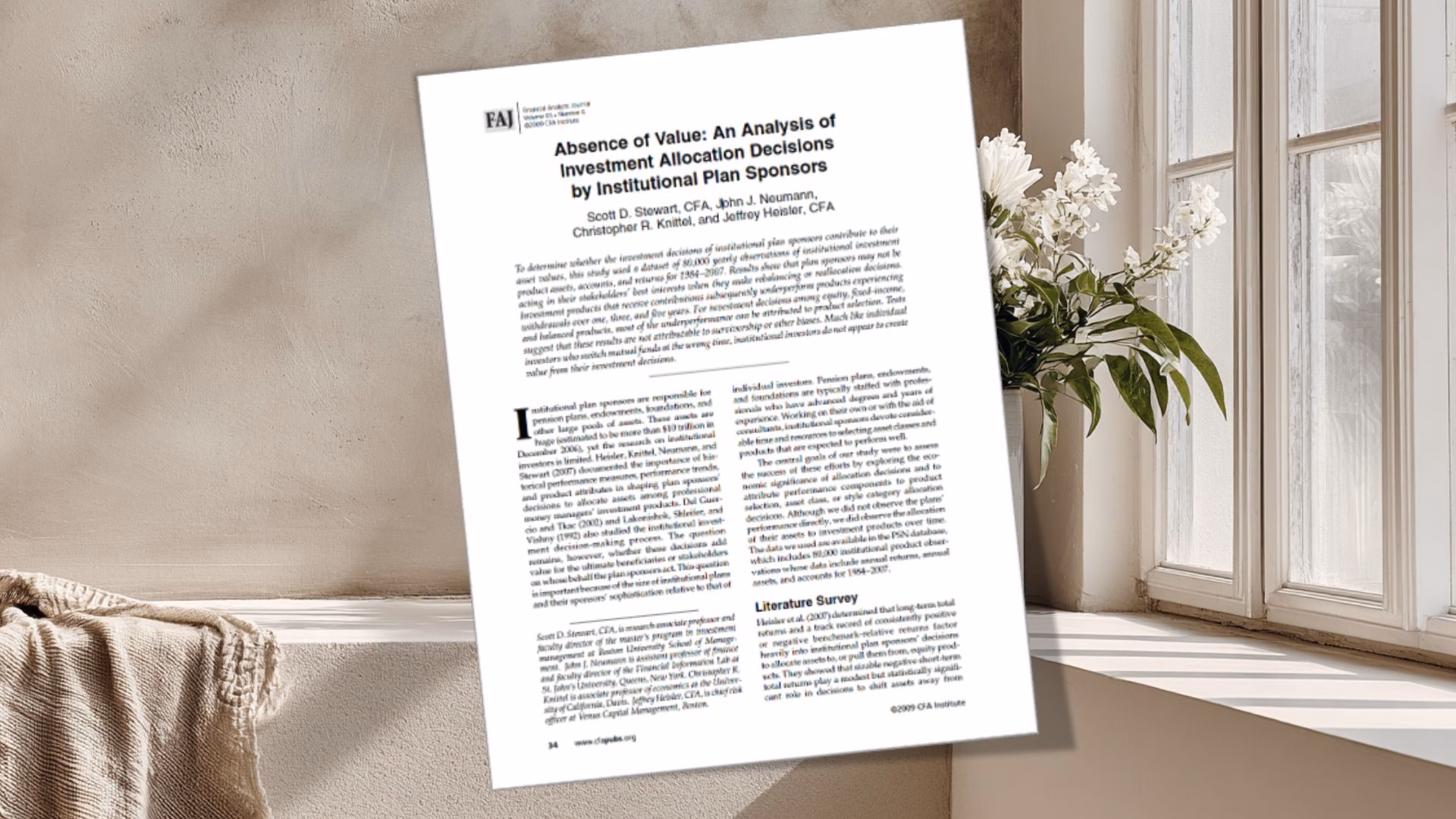 Absence of Value: An Analysis of Investment Allocation Decisions by Institutional Plan Sponsors
