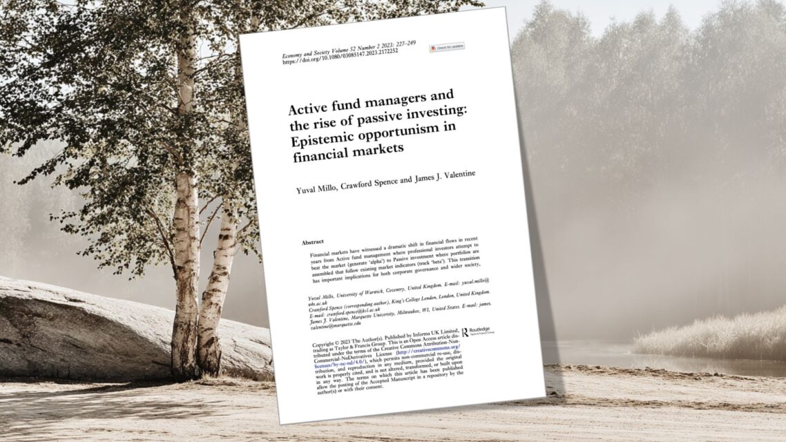 Active fund managers and the rise of passive investing- Epistemic opportunism in financial markets