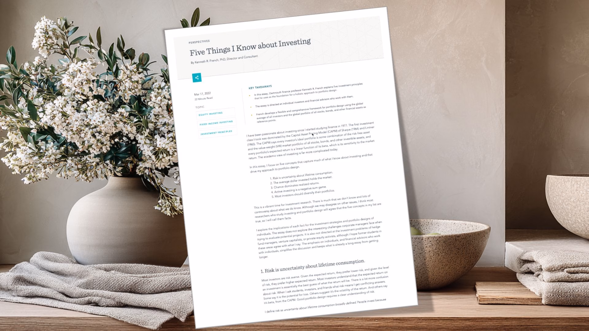 Five Things I Know about Investing