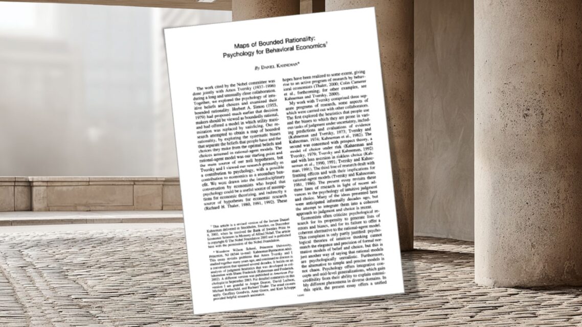 Maps of Bounded Rationality: Psychology for Behavioral Economics