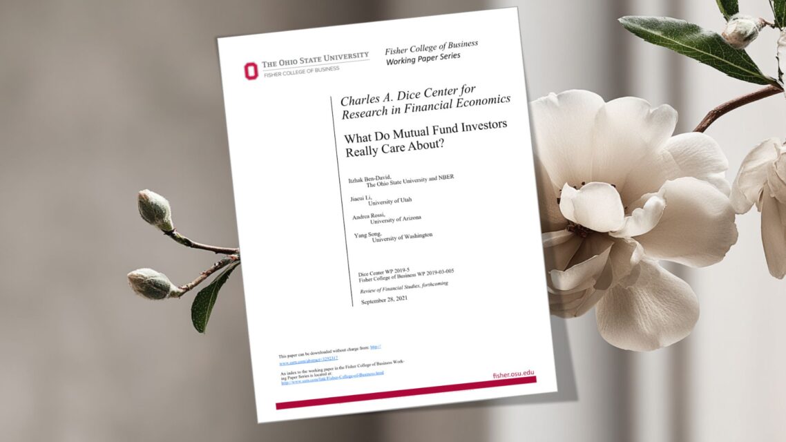 Ben-David, Itzhak and Li, Jiacui and Rossi, Andrea and Song, Yang, What Do Mutual Fund Investors Really Care About? (September 28, 2021). Fisher College of Business Working Paper No. 2019-03-005, Charles A. Dice Center Working Paper No. 2019-5, Review of Financial Studies, forthcoming, Available at SSRN: https://ssrn.com/abstract=3292317