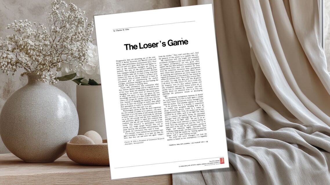 Tricket är att inte förlora snarare än vinna investeringsspelet