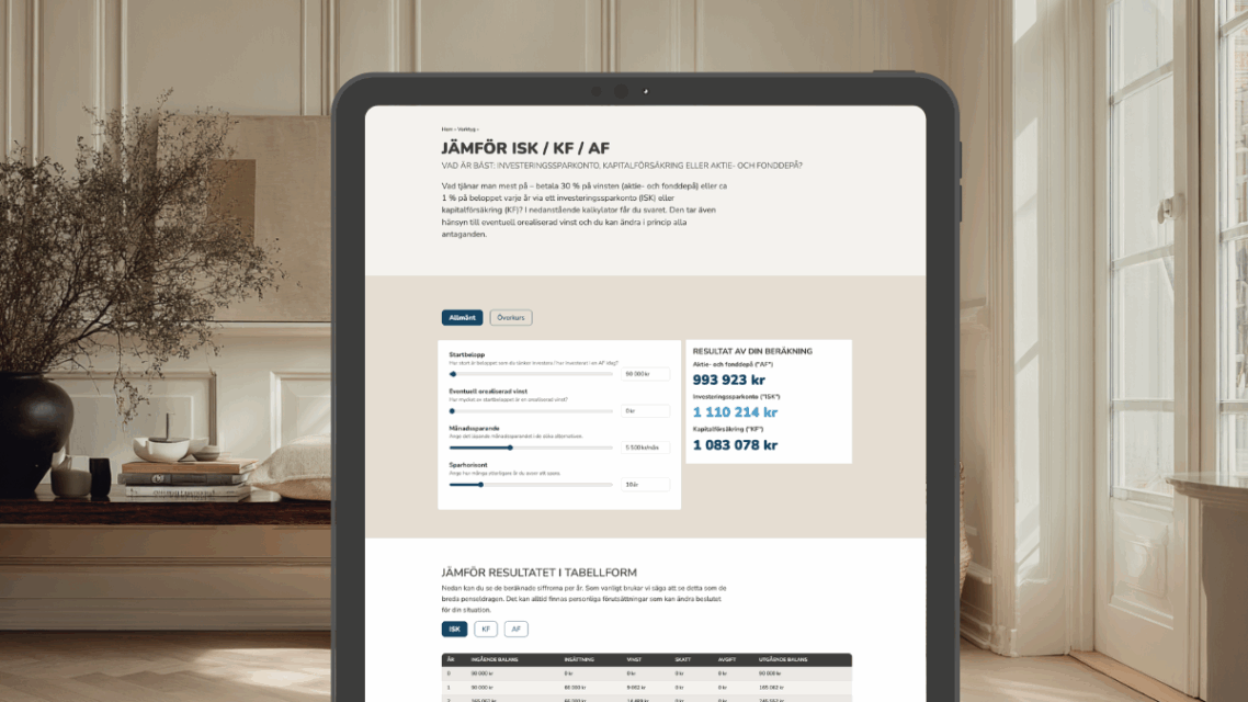 Jämför ISK / KF / AF