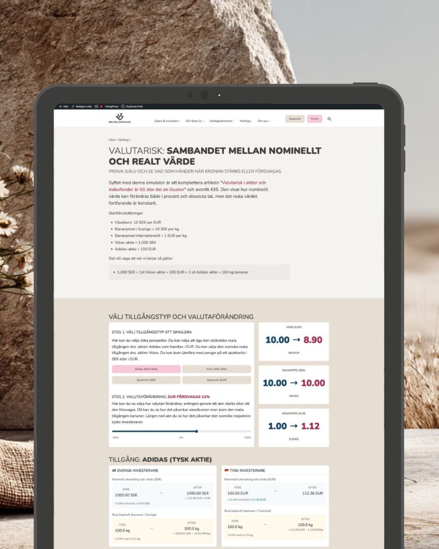 Valutarisk: sambandet mellan nominellt och realt värde
