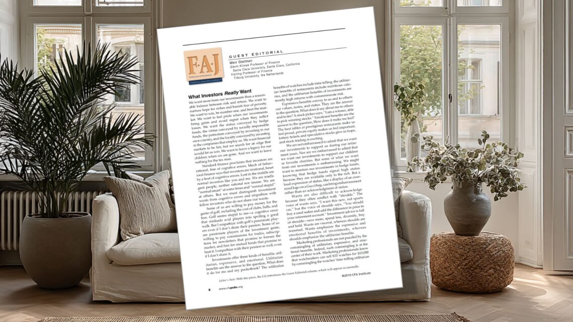 Bara tre anledningarna till att man investerar: vilka är dina?