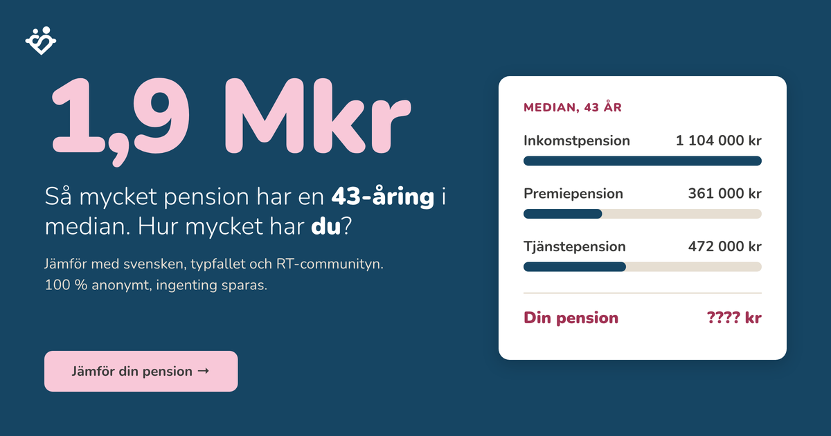 Jämför din pension med andra i din ålder